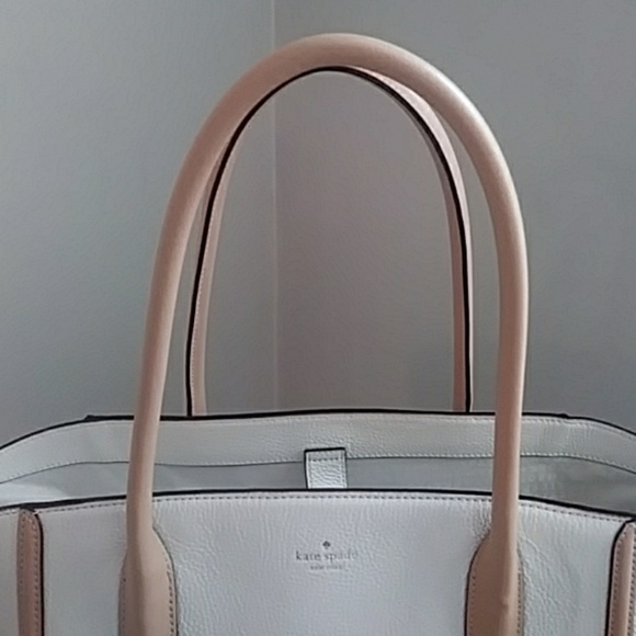 New Kate Spade Leather Cream Tote - Picture 3 of 8